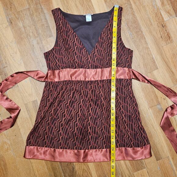 Studio Y Tank Top Womens Medium Brown Y2K Sheer Forest Fairycore Boho Tunic - Picture 9 of 10